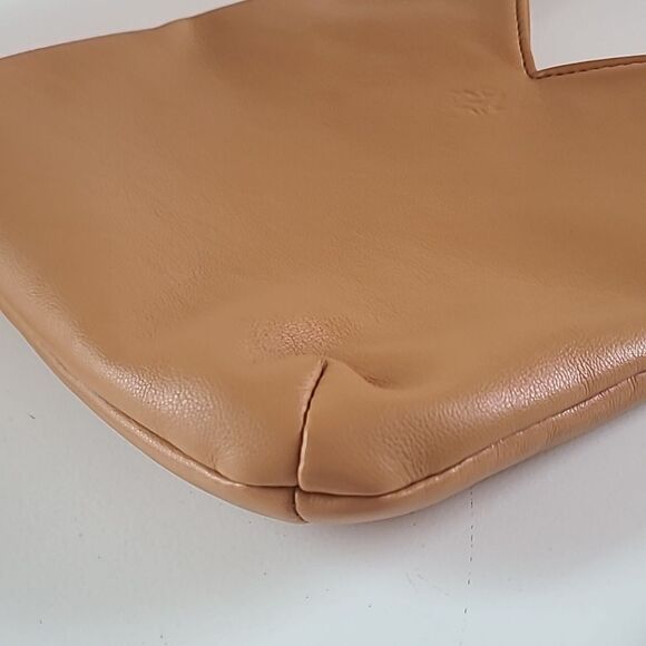 Anthropologie Small Shoulder Bag Chain Crossbody Shoulder Strap Gold Camel Tan - Picture 13 of 16